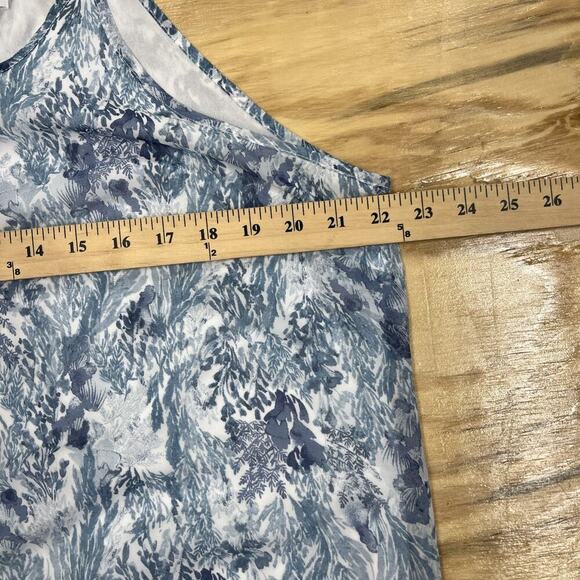 Old Navy Floral Chiffon Maxi Dress Blue Womens Size Large Beachy Sheer Boho - Picture 13 of 16